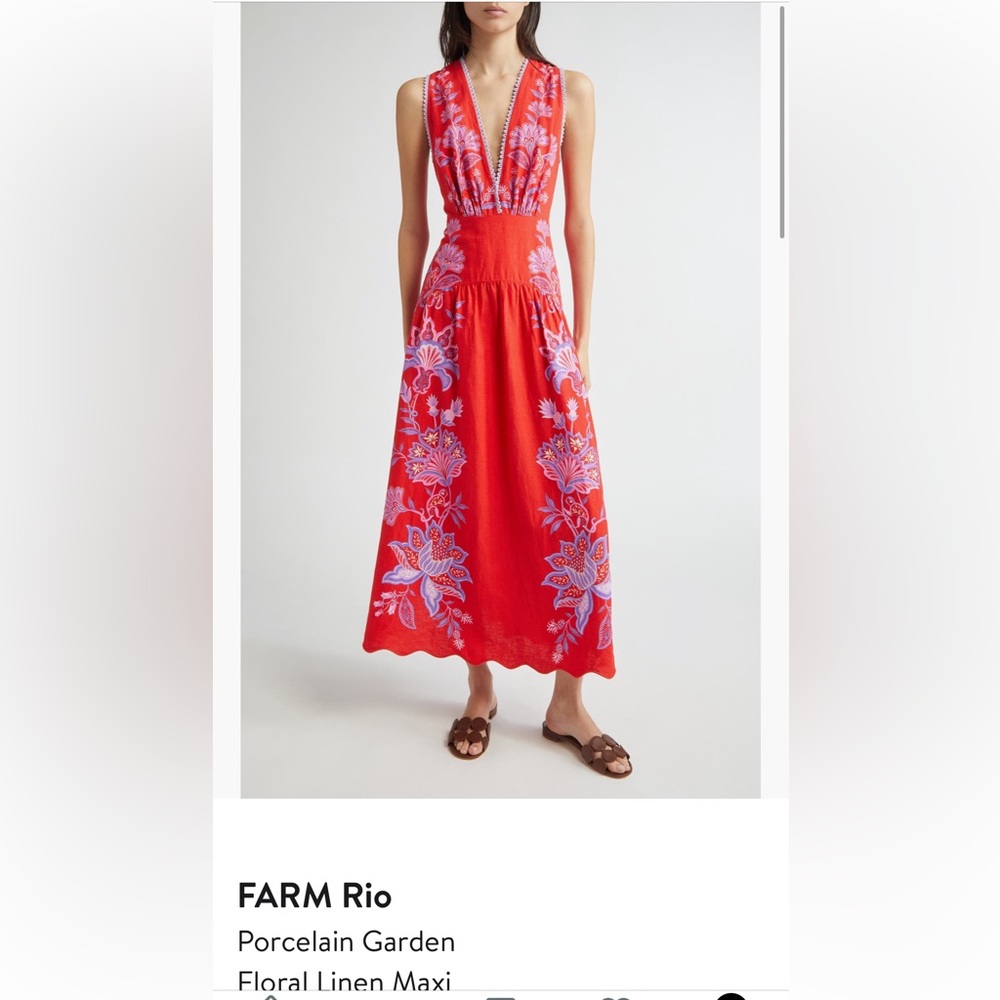 Farm Rio Porcelain Garden Maxi Dress